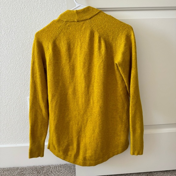 EUC: XS Loft Mustard Yellow Open Cardigan Sweater - Picture 3 of 5